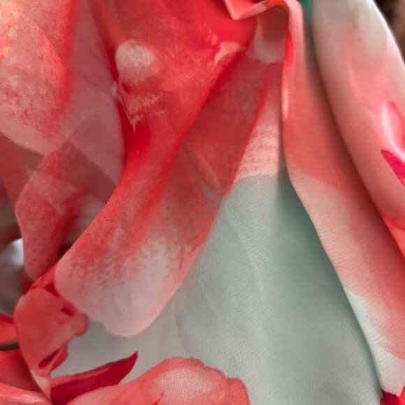 NWOT B. Darlin Floral Blue Sleeveless Pleated Maxi Dress Junior's Women's 3/4 - Picture 3 of 11